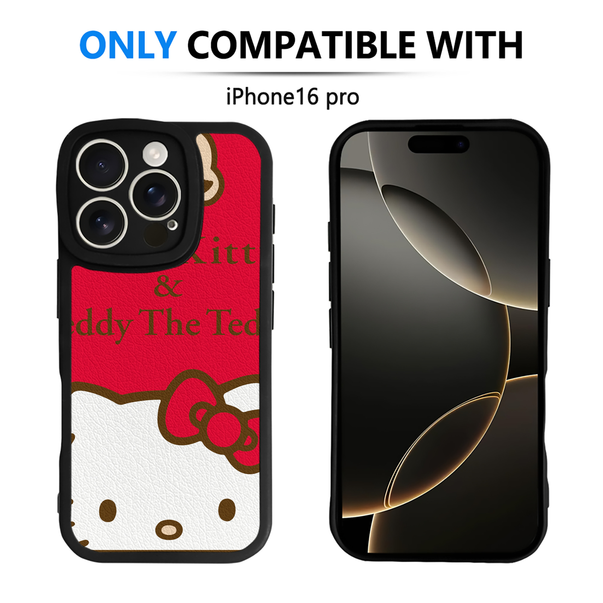 （画像用） Hello Kitty ハローキティ 【iPhone 16シリーズ対応】シリコンスマホケース（レザー調） 材質：シリコン